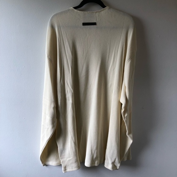 Essentials Beige Thermal Henley Shirt XXL - Picture 9 of 12